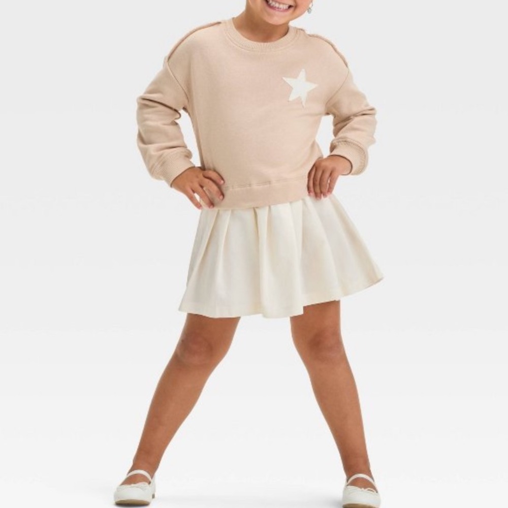Grayson Mini Toddler Girls' Woven French
Terry Sweatshirt Dress NWT